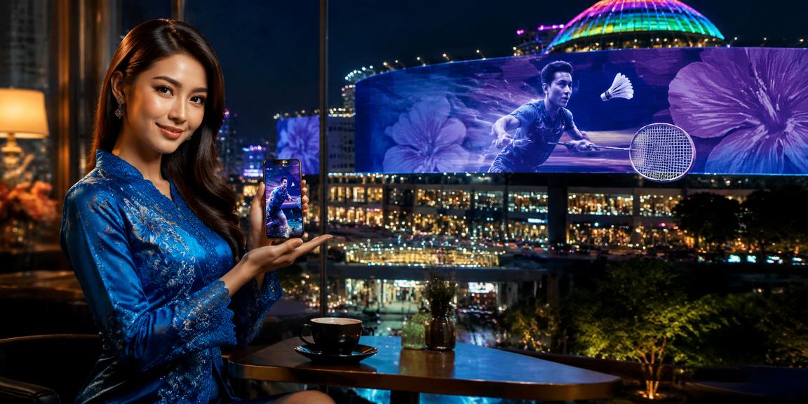 Pengguna wanita berbaju kurung menikmati platform meta888 secara bertanggungjawab di Genting Highlands